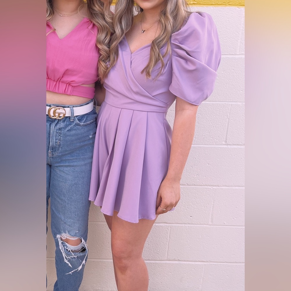 Light Purple Puff Sleeve Romper🔮🔮